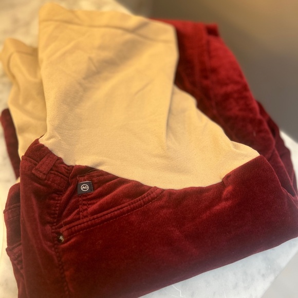 🎄Maternity AG Adriano Goldschmied burgundy velvet maternity - Picture 4 of 9